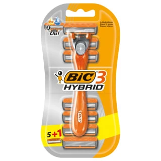 BIC 3 Hybrid Men's Razor Kit - 1 Handle & 6 Blades 1 BIC 3 Hybrid Men's Razor Kit - 1 Handle & 6 Blades