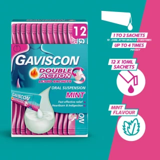 Gaviscon Double Action Liquid Sachets 12pk 6 Gaviscon Double Action Liquid Sachets 12pk - Image 6