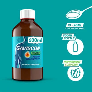 Gaviscon Original Peppermint 600ml 3 Gaviscon Original Peppermint 600ml - Image 3