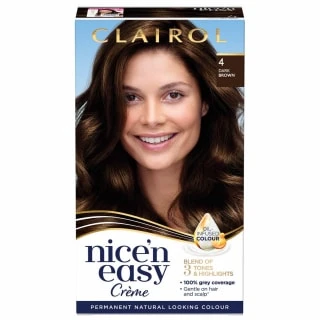 Clairol Nice'n Easy Creme Permanent Hair Dye - 4 Dark Brown 1 Clairol Nice'n Easy Creme Permanent Hair Dye - 4 Dark Brown