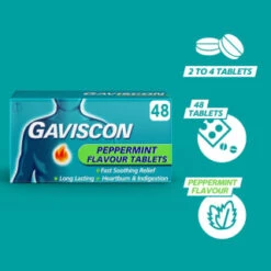 Gaviscon Chewable Tablets 48pk - Peppermint 11 Gaviscon Chewable Tablets 48pk - Peppermint -Skin Care Products 379273 gaviscon 48 chewable tablets peppermint 3