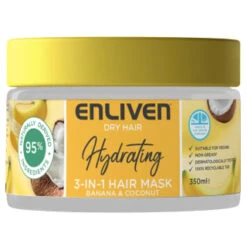 Enliven Hydrating 3-in-1 Hair Mask 350ml - Banana & Coconut