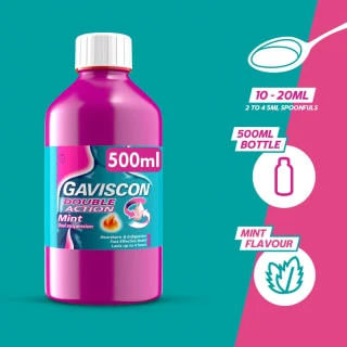 Gaviscon Double Action 500ml - Mint 3 Gaviscon Double Action 500ml - Mint - Image 3