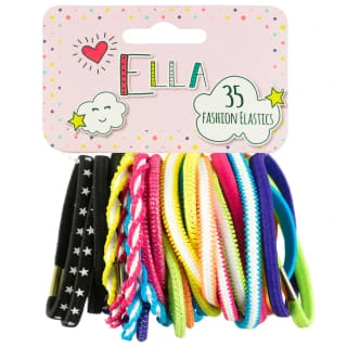 Ella Fashion Elastic Bobbles 35pk - Multicolour 1 Ella Fashion Elastic Bobbles 35pk - Multicolour