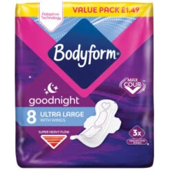 Bodyform Goodnight Ultra Large Pads With Wings 8pk